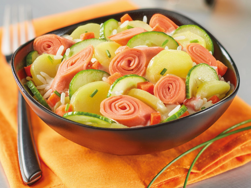 Salade Neptune (surimi, pomme de terre, riz, concombre) 2,5kg